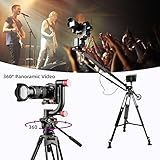 VILTROX VX-18M Professional Heavy Duty Video Camcorder Tripod with Fluid Drag Head and Quick Release Plate, 74' inch,Max Loading 10KG, with Carrying Bag,Horseshoe Shaped Bracket