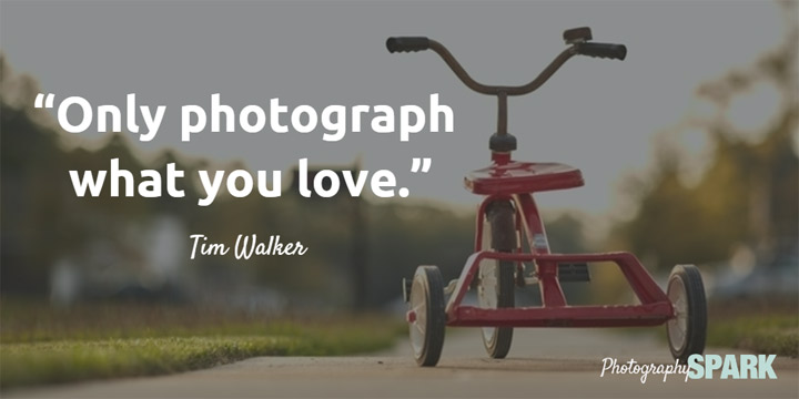 Only photograph what you love - Tim Walker. View the full list of famous photography quotes here.